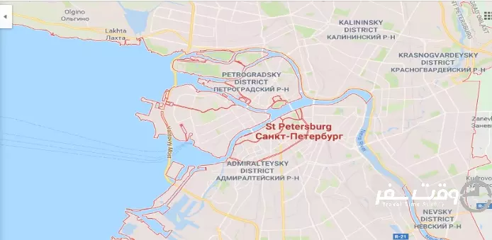 نقشه سنت پترزبورگ , وقت سفر