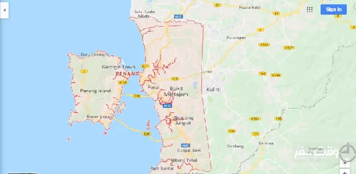 نقشه پنانگ , وقت سفر